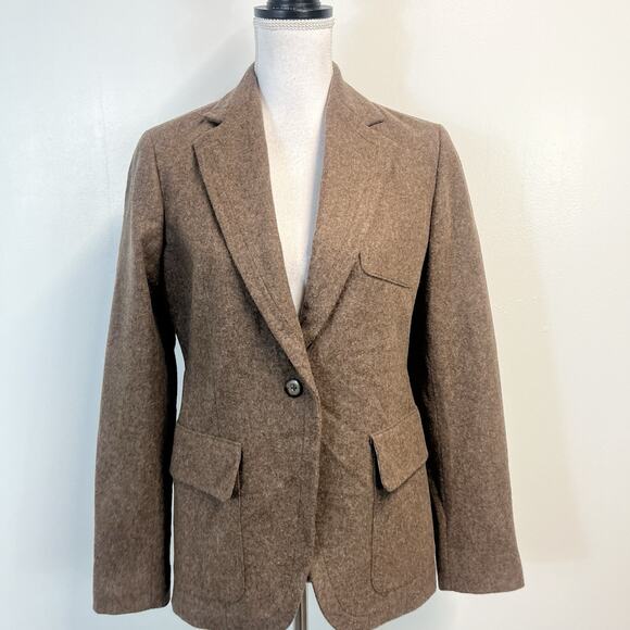 GAP Brown Wool Blazer Sz 6 Wool Jacket Professional Career Casual w/ Pockets - Picture 2 of 8